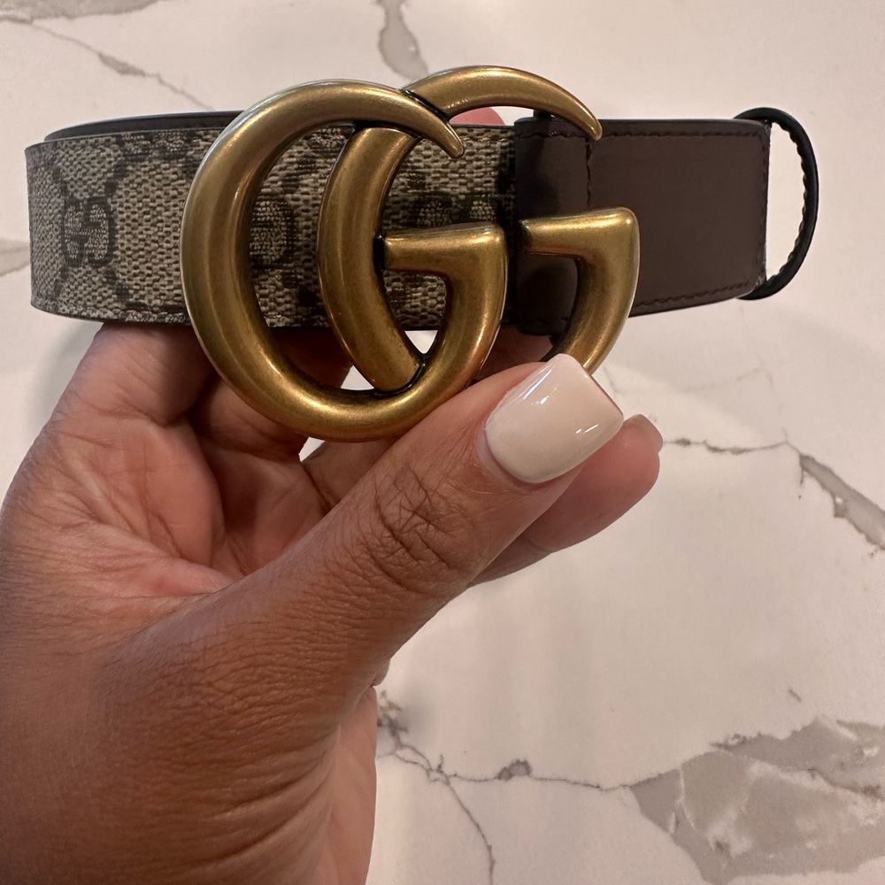 Authentic Gucci GG belt with Double G buckle